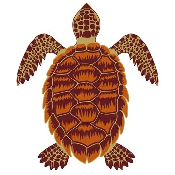 Hawksbill sea turtle simple vector icon 스톡 일러스트