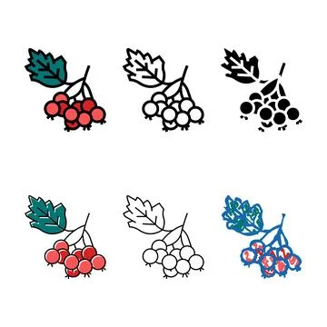 Hawthorn berry color icon vector clean Stock Illustration