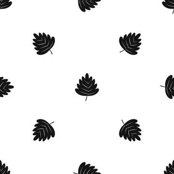 Hawthorn leaf pattern seamless black Illustrazione stock