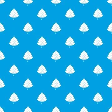Hawthorn leaf pattern seamless blue Stock Illustration