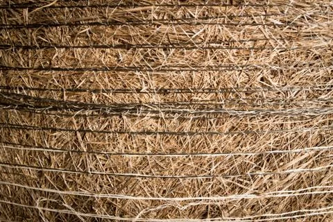 Hay bail close up 写真素材
