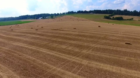Hay Bail Field Video stock 93570617