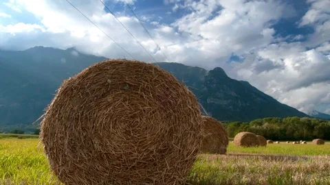 Hay bails Stock Footage 94713929