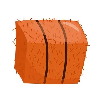 Hay bale flat vector illustration clipart Stock Illustration