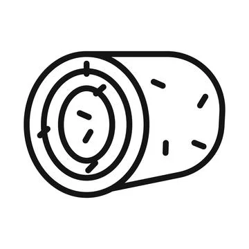 Hay bale icon Black line art vector Illustrazione stock