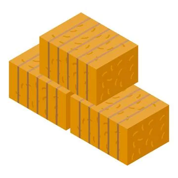 Hay bale icon isometric vector. Autumn tractor Stockillustratie
