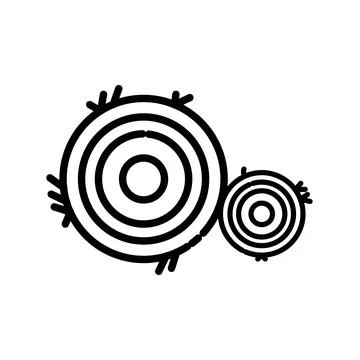 Hay bale icon linear logo mark in black and white Illustrazione stock