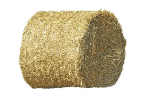 Hay bale isolated on white background Stock Photos
