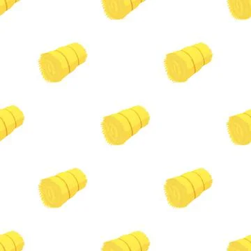 Hay bale pattern seamless vector Stock Illustration