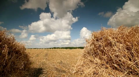 Hay Bale Scenery Stock-Footage 8647737