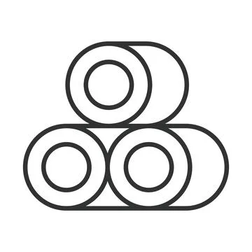 Hay bale stack icon in line design. hay bale, agriculture, farming, harvest Stock Illustration