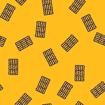 Hay bale stack vector seamless pattern Illustrazione stock