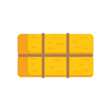 Hay bale tied with strings sitting on white background Stock-Illustration