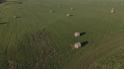 Hay Bales Stock Footage 132371861