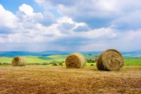 Hay bales Stock Photos