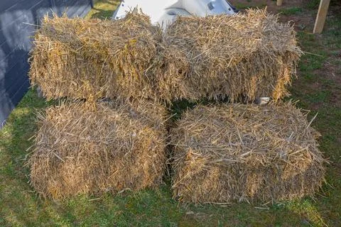 Hay Bales Stack Foto stock