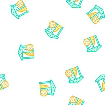 Hay in barn vector seamless pattern イラスト素材