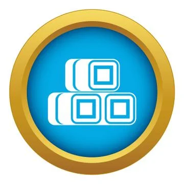 Hay bundles icon blue vector isolated 스톡 일러스트