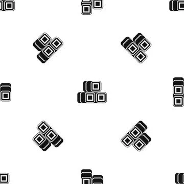 Hay bundles pattern seamless black Stock Illustration