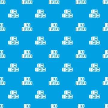 Hay bundles pattern seamless blue Stock Illustration