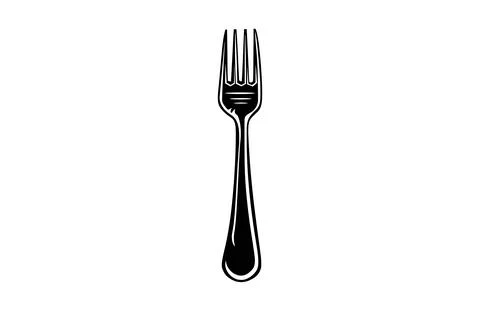 Hay fork black icon, isolated on white background. Vector illustration. Stock Illustration