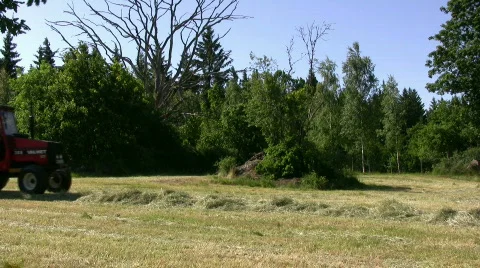 Hay harvest Stock Footage 487460