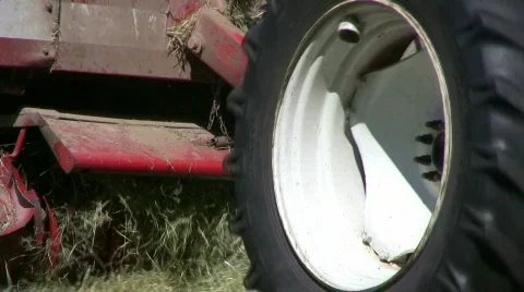 Hay harvest machine 스톡 동영상 488520