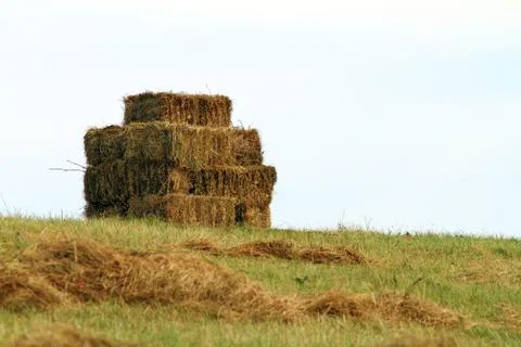 Hay up on the hill Stock Photos