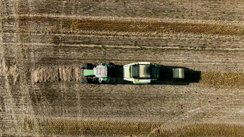Hay making in field. Tractor with round baler. Stock-Footage 218285603
