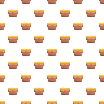Hay manger seamless pattern on white background Stockillustratie