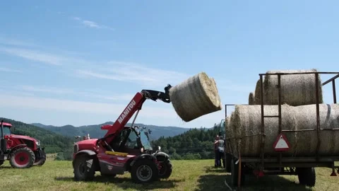 Hay pick up 3 Video stock 199304045