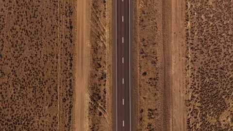 Hay Plains Parallel Dirt Tracks Across Red Terrain Stock Footage 328267854