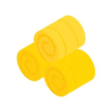 Hay roll isometric 3d icon Stock Illustration