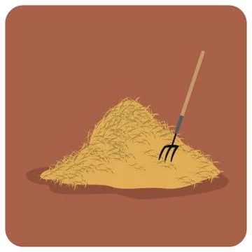 Hay Stack And Fork Stock Illustration