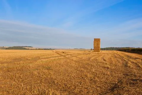 Hay stack in autumn Stock Photos
