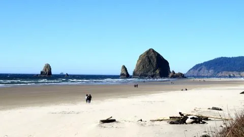 Hay Stack rocks at Cannon Beach, Oregon Stock Photos