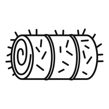 Hay stack roll icon outline vector. Agriculture farming harvest Stockillustratie