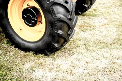 Hay tractor wheel Stock Photos