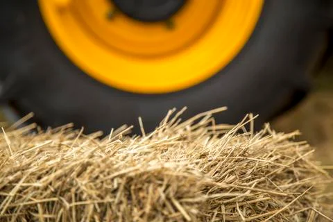 Hay tractor wheel Stock Photos