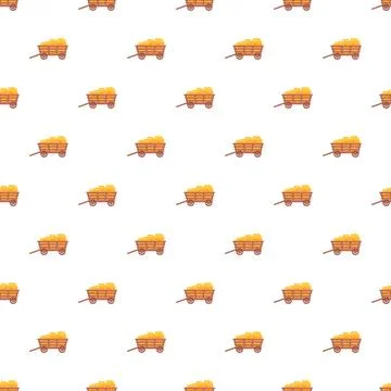 Hay wagon flat design farm agriculture pattern イラスト素材