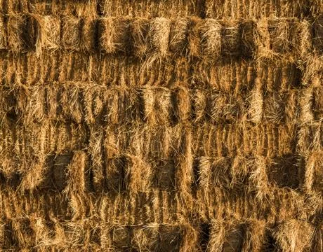 Hay wall stack Stock Photos