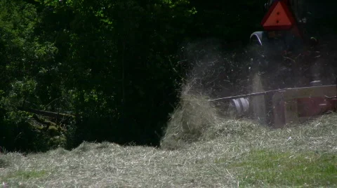 Hay windrows,tractor Stock Footage 575951