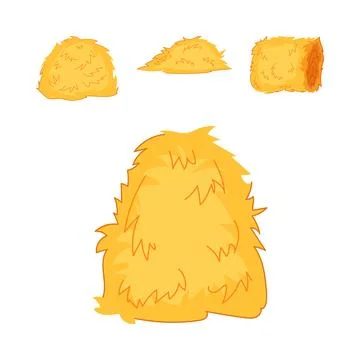 Haystack and bale various cartoon illustrations Stockillustratie