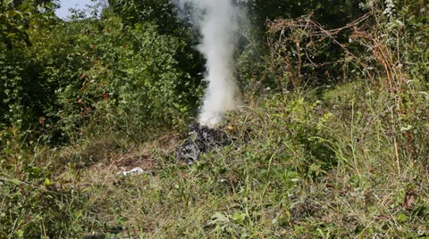 Haystack burning Stock Footage 35746479