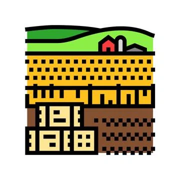 Haystack farm farmer color icon vector illustration Stock Illustration