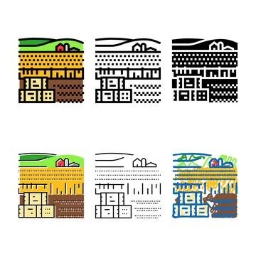 Haystack farm farmer color types icon vector Stock Illustration