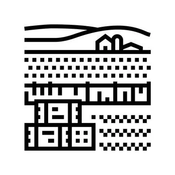 Haystack farm farmer line icon vector illustration Stock Illustration