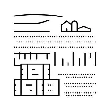 Haystack farm farmer line icon vector illustration Illustrazione stock