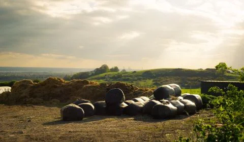 Haystack in a Farm Stock Photos