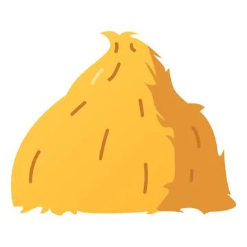 Haystack flat vector icon, sheaf of wheat ears, cartoon bale of hay, straw barn Illustrazione stock